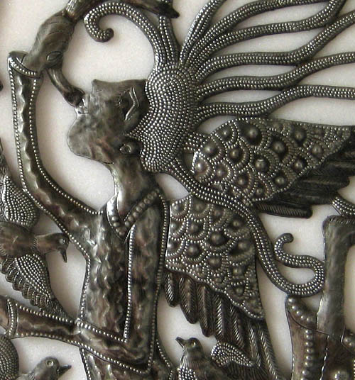 Close-up of angel design. Haiti Metal Art