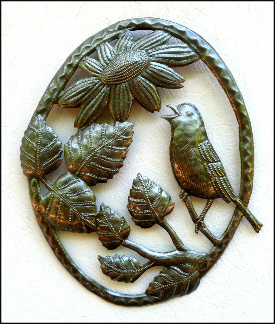 robin metal wall hanging