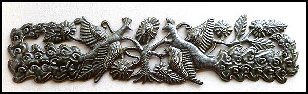 Birds - Haitian steel drum metal wall hanging.