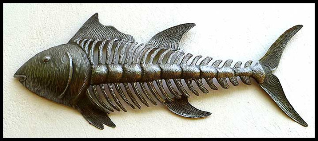 Metal fish wall hanging - Haiti Metal Art