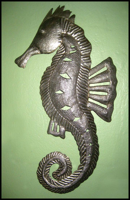 Haitian metal art - seahorse