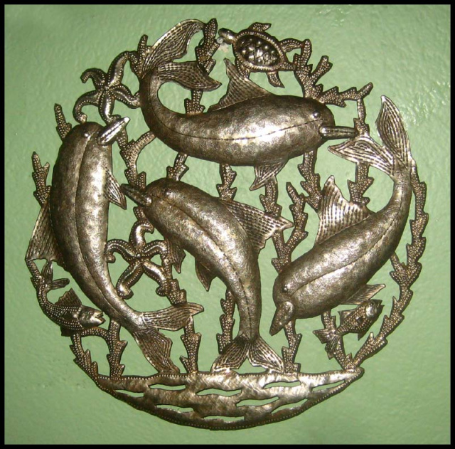 Dolphins - Metal Wall Art - Haiti Metal Art