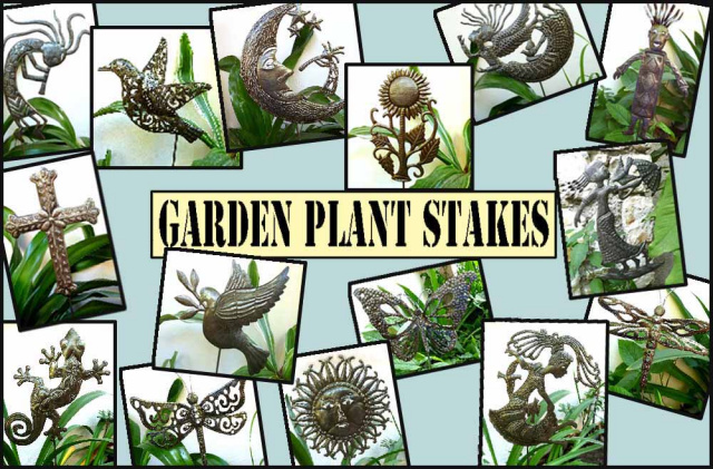 garden plant stakes - haitian metal art