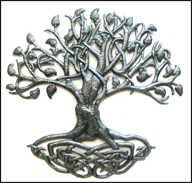 tree of life, metal wall art tree, Haiti metal art, recycled steel drum