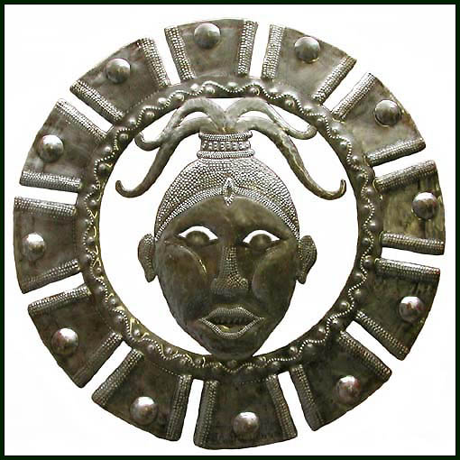 Haitian Steel Drum Art - Haitian Woman Metal Wall Hanging -  24"