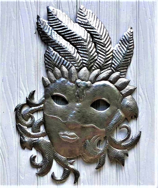 Carnival mask - Haitian metal wall decor