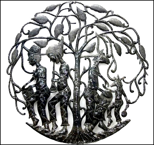 Haitian steel drum metal art design.