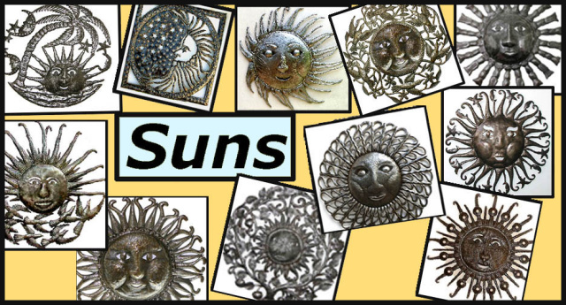 Sun and moon metal wall art - Haiti Metal Art