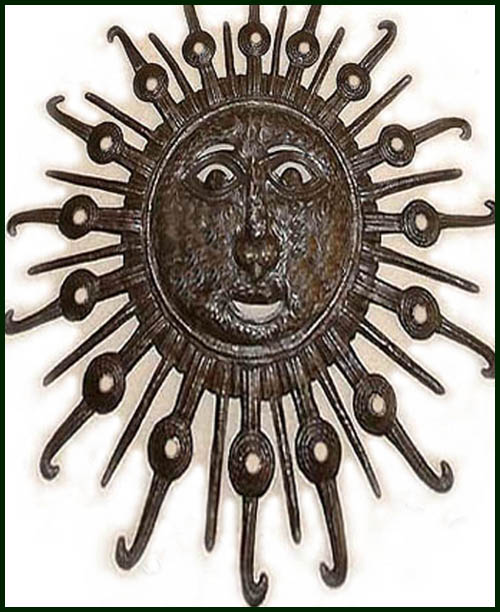 Sun Metal Wall Hanging - Steel Drum Art from Haiti - 24"x 34"