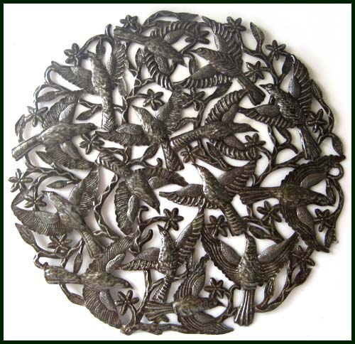 Birds Metal Wall Decor,Metal Wall Decor, Metal Wall Art, Haitian Metal Art Design, Recycled Steel Oi