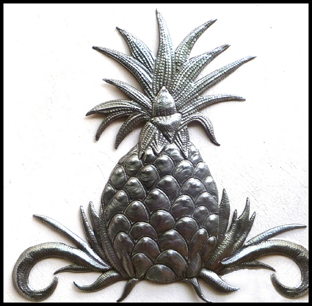 Pineapple Wall Art, Haitian Art, Metal Wall Hanging, Metal Wall Art - 24