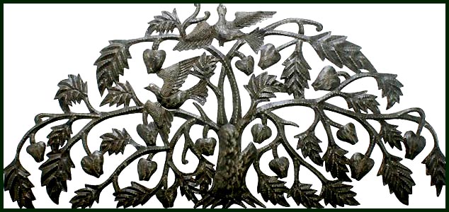 Tree Metal Art, Steel Drum Art of Haiti,Haitian Steel Drum Metal Art Design, Metal Wall Decor - Hait