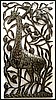 Haitian Steel Drum Wall Hanging - Giraffe in Garden of Eden Metal Art - 17"x 34"