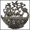 Bible Scene - Noah and the Ark Wall Hanging -  Metal Art of Haiti - 24"