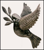 Dove Metal Wall Hanging - Handcrafted Metal Art of Haiti - 10" x 12"