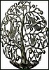 Metal Art - Birds in Tree Metal Wall Hanging - Haitian Steel Drum Art - 24" x 34"