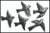 Flock of 5 , Bird Wall Hanging, Handcrafted Haitian Metal Art - 6" - 7"