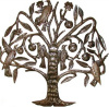 Haitian Metal Tree & Bird Steel Drum Wall Hanging, Metal Wall Art, 30" x 30"