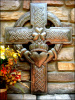Celtic Cross, Celtic Design, Handcrafted Metal Celtic Art Wall Hanging, 26" high