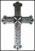 Handcrafted Metal Wall Art, Christian Cross, Haitian Steel Drum Art - 19" X 13"