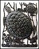 Metal Art Turtle Scene - Haitian Metal Drum Art Wall Decor - 17" x 24"