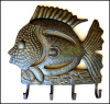 Metal Fish Wall Hook, Haitian Steel Drum, Metal Coat Hook, Haitian Metal Art - 15" x 15"