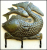 Fish Metal Wall Hook - Steel Drum Haitian Art - Bathroom Decor - Metal Towel Hook - 14" x 16"