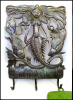 Mermaid and Fish Metal Towel Hook. Bathroom Wall Hook - Haitian Metal Art