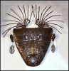 Metal Mask Wall Hanging, Metal Wall Art, Haitian Steel Drum Art-  31"