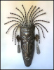 Metal Mask Wall Art - Recycled Steel Drums in Haiti - Haitian Art - 22"