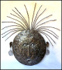 Metal Haitian Mask Wall Art - Created from Recycled Steel Oil Drums - 24" x 25"