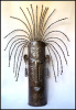 Metal Wall Mask, Metal Wall Art, Haitian Steel Drum Art, Haitian Metal Art. 9" x 22"