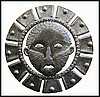 Ethnic Metal Art Wall Decor - Garden Art, Haitian Steel Drum Sculpture - 24"