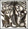 Mermaid Metal Wall Decor - Haiti Metal Art, Garden Decor, Metal Art of Haiti - Haitian Steel Drum Ar