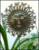 Sun Plant Marker - Metal Garden Plant Stick - Haitian Metal Design - 12"