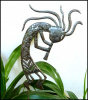 Southwestern Kokopelli Plant Stake - Plant Markers, Metal Garden Decor - 9" x 16"