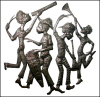 Haitian Carnival  Musicians- Steel Drum Metal Art Wall Decor - 30" x 30"