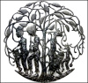 Steel Drum Metal Art - Haitian Musicians - Metal Wall Art - 30"