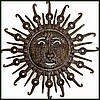 Haitian Sun Metal Sculpture Wall Hanging - Steel Drum Metal Art - 34"