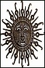 Haitian Metal Art Face Design - Decorative Sun Wall Hanging - 24" x 34"