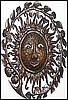 Haitian Drum Art - Sun Face - Metal Art Wall Hanging -  Metal Art - 34"