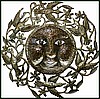 Sun & Birds Metal Art Wall Hanging - Haitian Steel Drum Metal Art - 34"