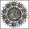 Metal Sun Wall Hanging, Haitian Metal Art Wall Decor, Garden Art, 24"