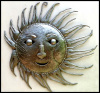 Metal Sun, Handcrafted Haitian Metal Art. Sun Wall Decor - 34"