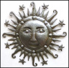 Haitian Recycled Steel Drum Art - Handcrafted Sun Metal Art Wall Hanging - 34"