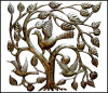 Haitian Metal Art, Steel Drum Art of Haiti,Birds in a Tree Metal Wall Art - Haitian Steel Drum Desig