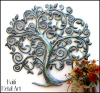 Metal Tree Wall Decor, Handcrafted Metal Wall Art, Haitian Steel Drum Art, 24"