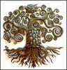 Tree Metal Wall Hanging, Haitian Metal Decor,Outdoor Metal Wall, Metal Wall Art, Art of Haiti - 24"