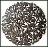 Metal Flock of Birds, Haitian Metal Art, Metal Garden Art, Haitian Steel Drum Metal Wall Art -34"